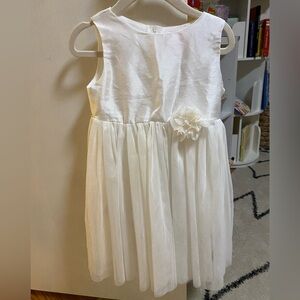 Popatu White tulle flower dress - White 2T